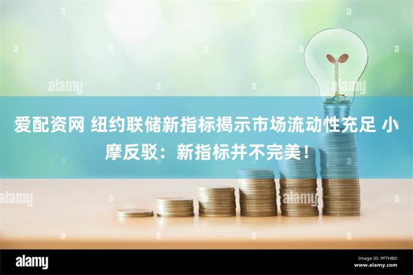 爱配资网 纽约联储新指标揭示市场流动性充足 小摩反驳：新指标