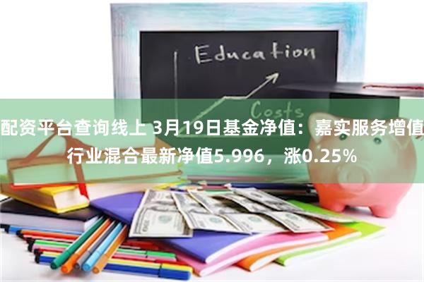 配资平台查询线上 3月19日基金净值：嘉实服务增值行业混合最